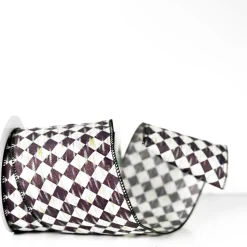 Antique Diamond Plaid Ribbon, 4" x 10yd.