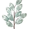 Aqua Glitter Magnolia Leaf Spray