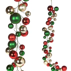 Ball Garland in Red, Green and Gold, 4'