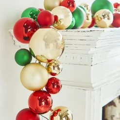 Ball Garland in Red, Green and Gold, 4'