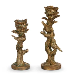 Bird on Branch Candle Sticks Set
