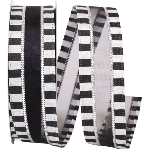 Black and White Beetlejuice Ribbon, 1.5"X 25YD