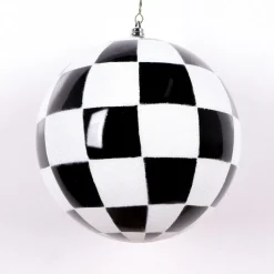 Black and White Check Ornament, 5"