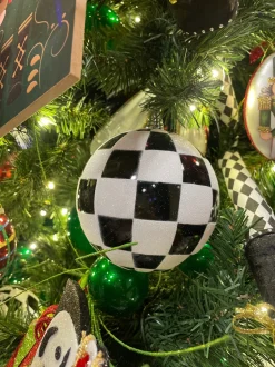 Black and White Check Ornament, 5"