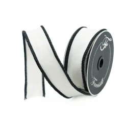 Black and White Luster Cord Ribbon, 1.5" X 10YD