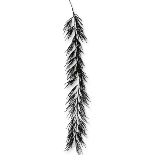 Black Flocked Pine Garland