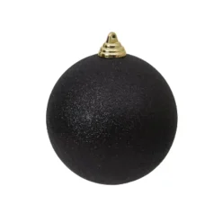 Black Glitter Ball Ornament, 8"