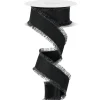 Black Grosgrain Fuzzy Edge Ribbon, 1.5" X 10YD