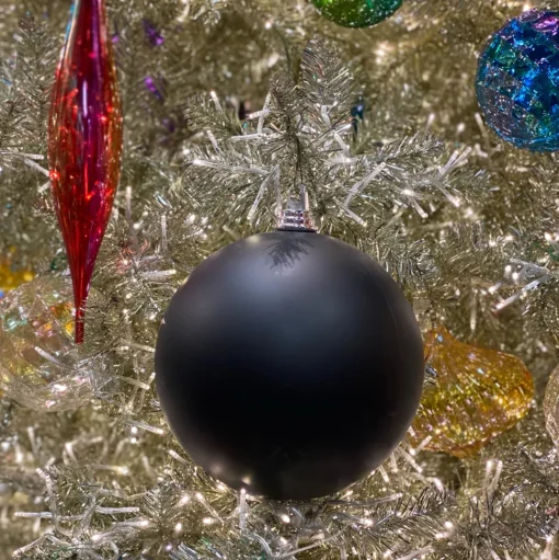 Black Matte Ball Ornament, 6"