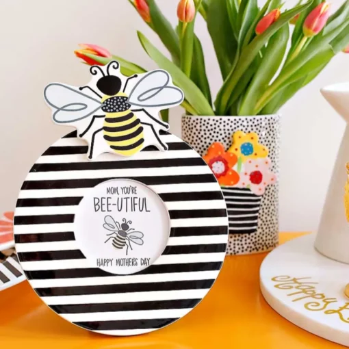 Black Medium Stripe Round Frame by Happy Everything!
