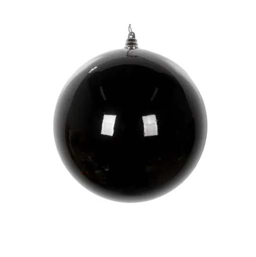Black Shiny Ball Ornament, 8"