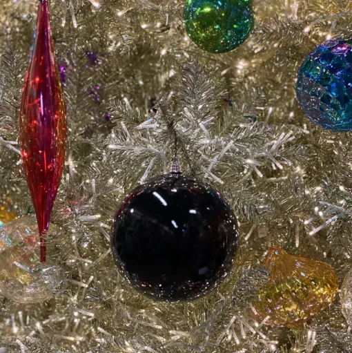 Black Shiny Ball Ornament, 6"