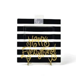 Black Stripe Square Big Entertaining Platter by Happy Everything!