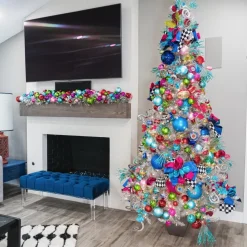 Blue Candy Apple Ball Ornament, 6"