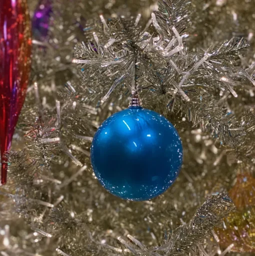 Blue Candy Apple Ball Ornament, 6"