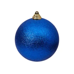 Blue Glitter Ball Ornament, 6"