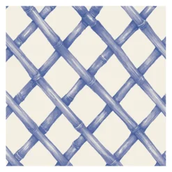 Blue Lattice Cocktail Napkin Set