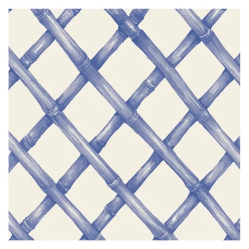 Blue Lattice Cocktail Napkin Set