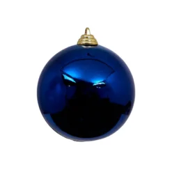 Blue Shiny Ball Ornament, 8"