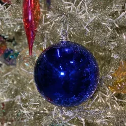 Blue Shiny Ball Ornament, 8"