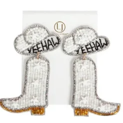 Bride Cowgirl Boot Earrings