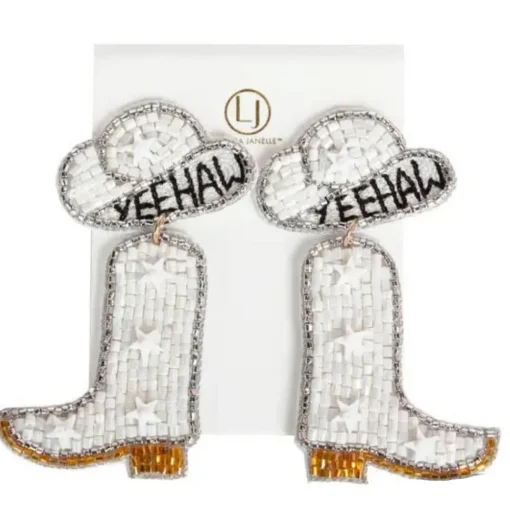 Bride Cowgirl Boot Earrings