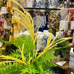 Bright Yellow Glittered Grass Spray