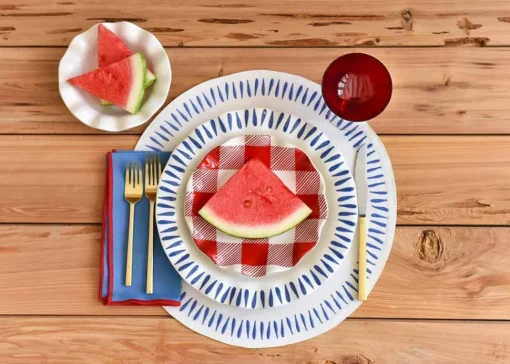 Buffalo Ruffle Salad Plate Red