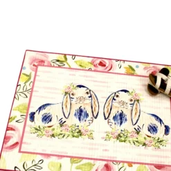 Bunny Blossoms Bamboo Mat