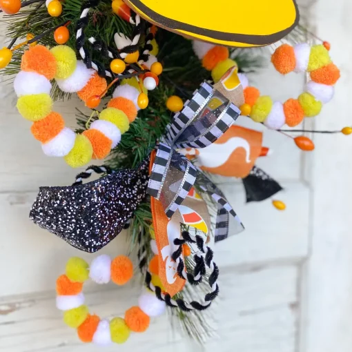 Candy Corn Felt Ball Spray