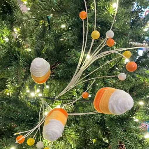 Chenille Candy Corn Spray