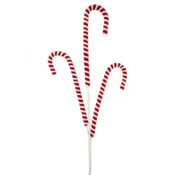Chenille Peppermint Candy Cane Spray