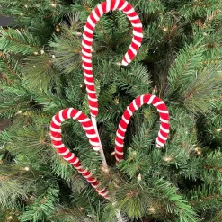 Chenille Peppermint Candy Cane Spray