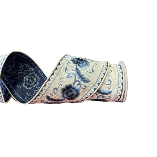 Chinoiserie Peony Ribbon, 4" X 5YD