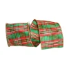 Christmas Dupioni Plaid Ribbon, 4" X 10YD