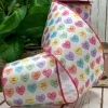 Conversation Hearts on White Ribbon with Pink Edge, 4“ x 10YD