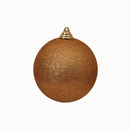 Copper Glitter Ball Ornament, 6"