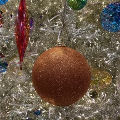 Copper Glitter Ball Ornament, 8"