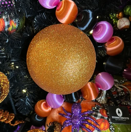 Copper Glitter Ball Ornament, 6"