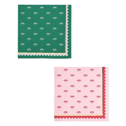 Coquette Christmas Large Bows Party Napkins