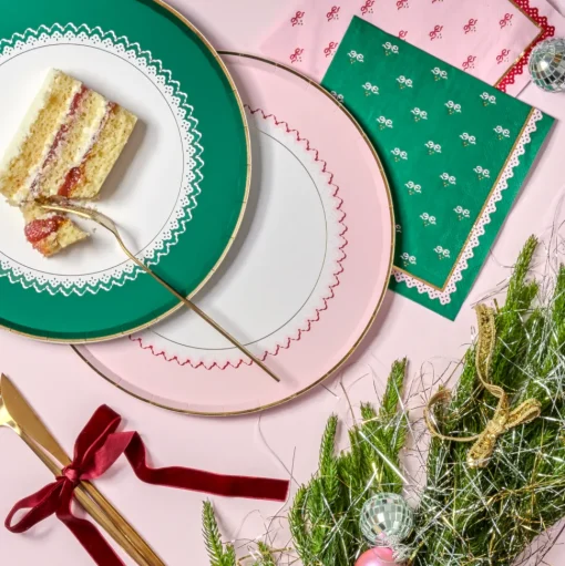 Coquette Christmas Large Bows Party Napkins