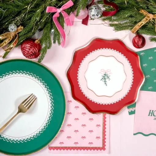 Coquette Christmas Large Bows Party Napkins