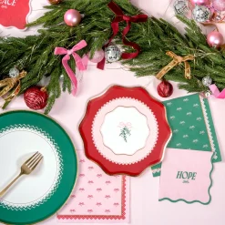 Coquette Christmas Large Bows Party Napkins