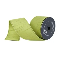 Dusted Lime Dupion Ribbon, 2.5" X 10YD