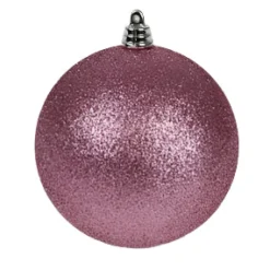 Dusty Rose Glitter Ball Ornament, 4"