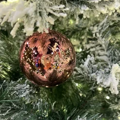 Dusty Rose Shiny Ball Ornament, 4"