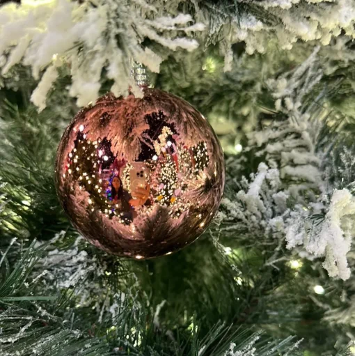 Dusty Rose Shiny Ball Ornament, 4"