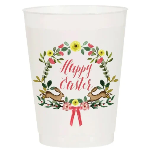 Easter Floral Wreath Frosted Cups