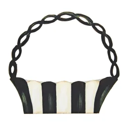 Elegant Black & White Basket, Short