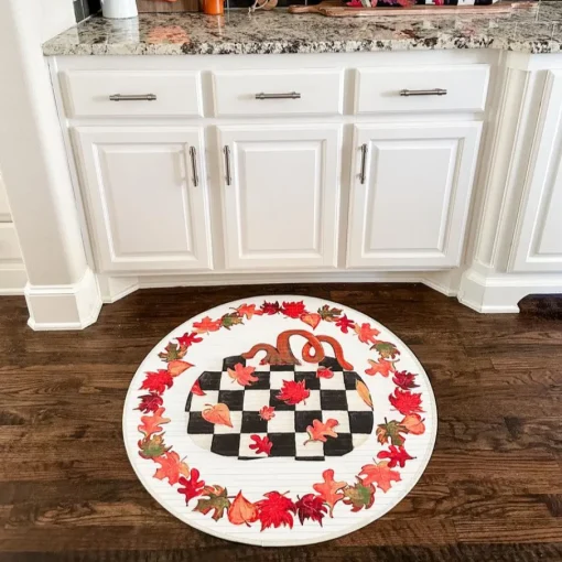 Elegant Pumpkin Round Mat
